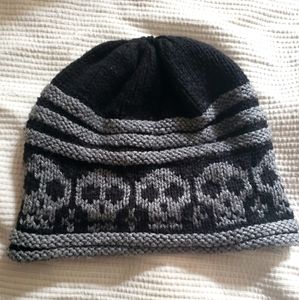 OOAK Knit Skull Cap, Punk, Goth